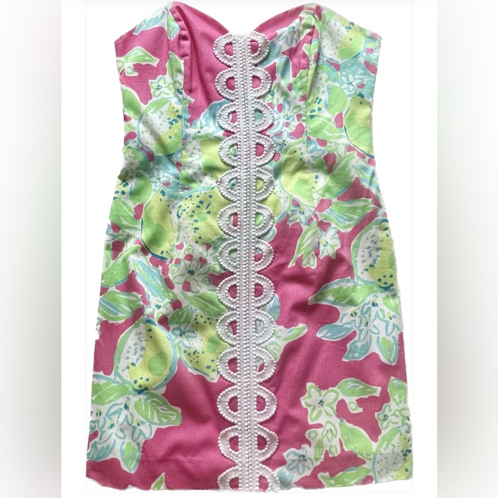 NWT Lilly Pulitzer Strapless Angela Dress in Pink Lemonade Hotty